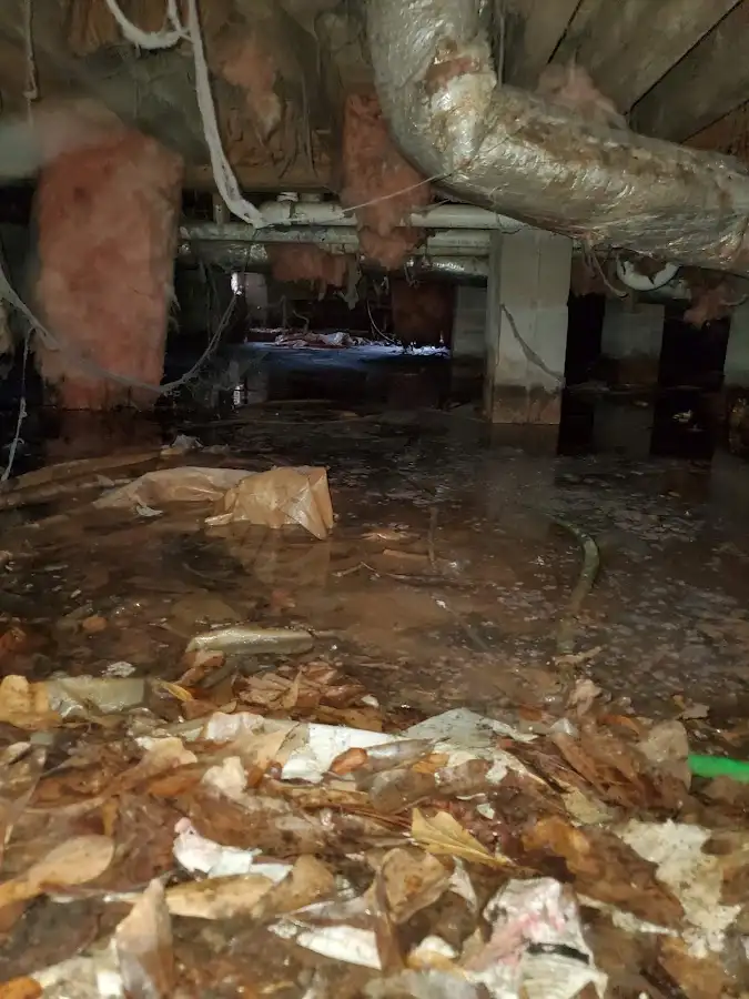 Crawl space flood assessment for Commercial Water Damage Restoration in East Huntingdon
