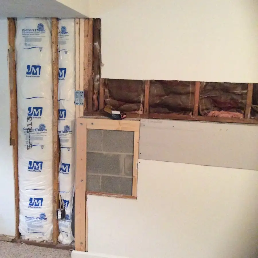 Wall insulation replacement during Contents Cleaning & Restoration in East Huntingdon